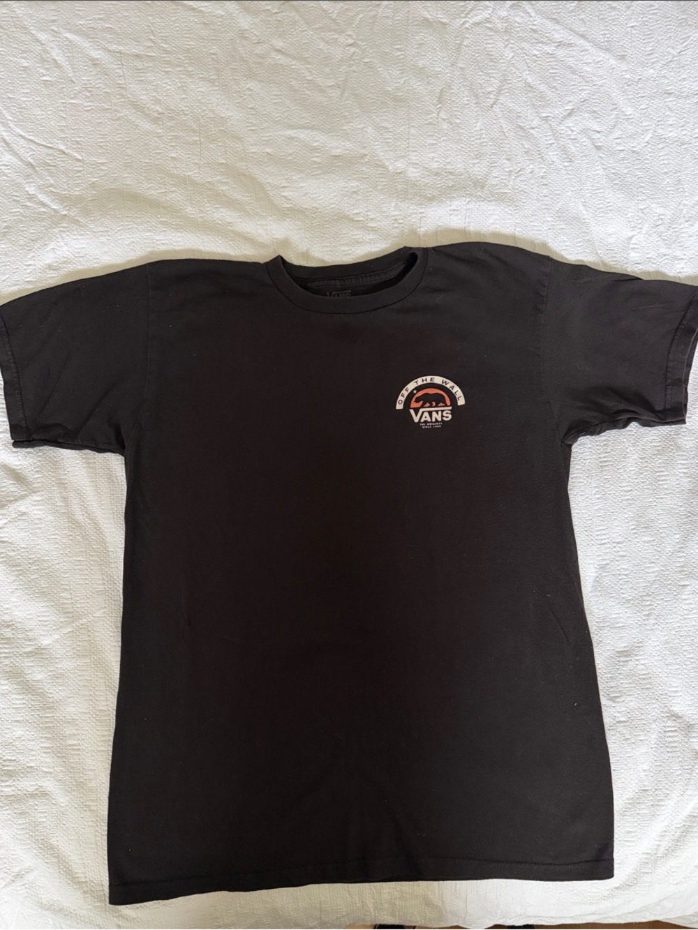 Vans Black Short-Sleeve Crewneck with Small Arch Logo